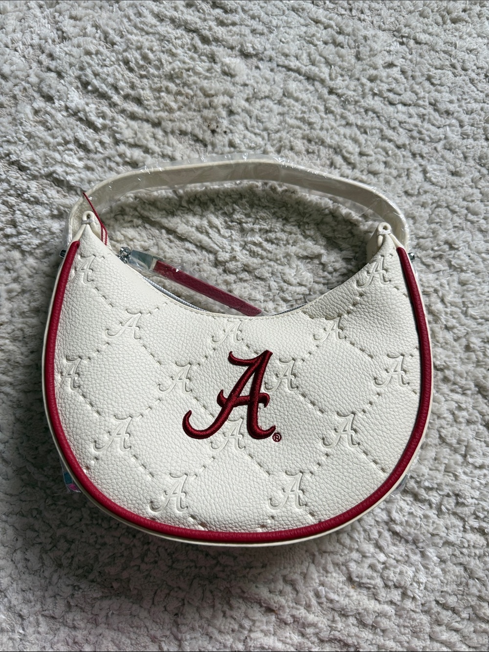 Alabama University Script A White and Crimson Women's Mini Shoulder Bag